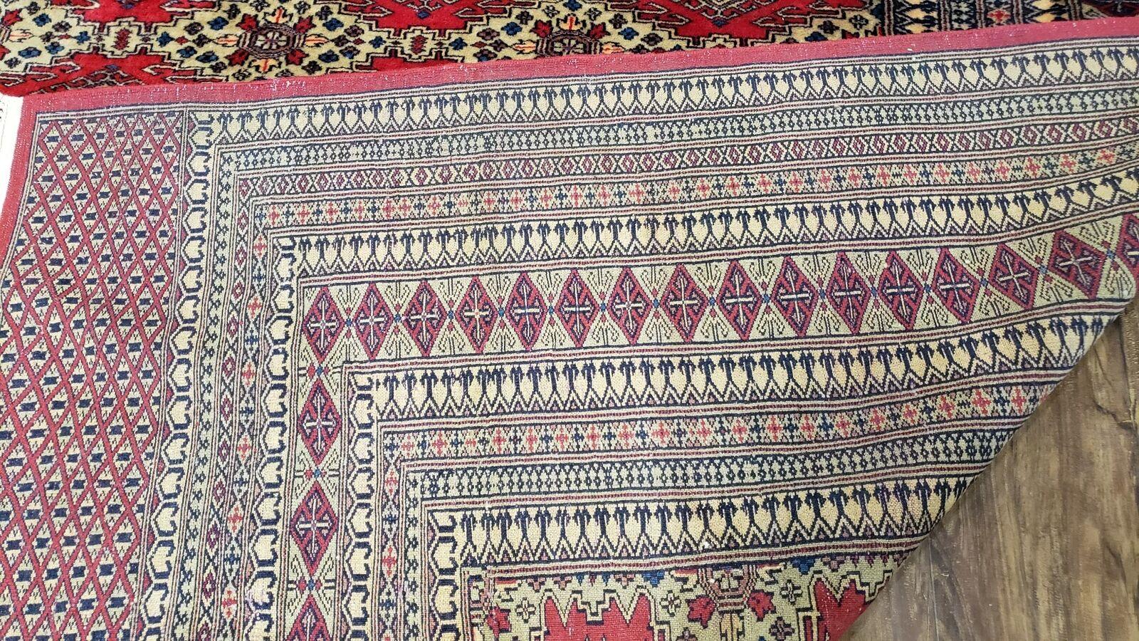 7' X 11' Vintage Handmade Fine Bokhara Turkoman Yamud Pakistan Wool Rug Nice - Jewel Rugs