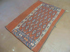 2'8" X 4' Antique Handmade Tribal Wool Rug Pillow Case Yamud Flat Weave Diamond - Jewel Rugs