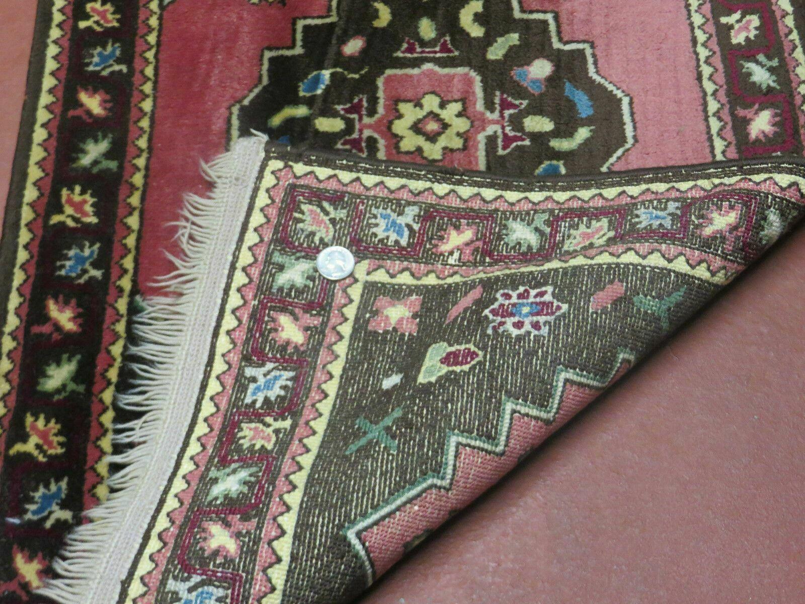 22" X 38" Vintage European German Handmade Hooked Rug Nice - Jewel Rugs