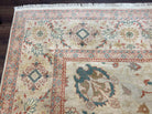 Large Turkish Rug 10x14, Mahal Sultanabad Oriental Carpet 10 x 14 ft, Silver-Beige, Large Floral Hand Knotted Vintage Wool Rug, Very Fine - Jewel Rugs