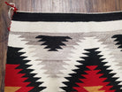 Vintage Navajo Rug 3x5, Wool Hand-Woven Navajo Blanket, Diamonds, Red Gray Black, Native American Antiques, Navaho Indians, Unique, Handmade - Jewel Rugs