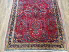 Antique Persian Sarouk Rug, Red, Allover Floral Pattern, Hand-Knotted, Wool, 3'4" x 4'11" - Jewel Rugs