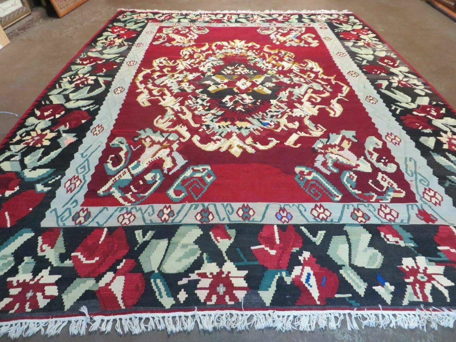 8' X 11' Karabagh Kilim Handmade Flat Weave Wool Rug Vegi Organic Dyes Nice - Jewel Rugs