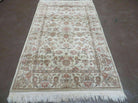 3' X 5' Vintage Handmade Chinese Floral Oriental Wool Rug Silk Accents Vegy Dyes Small Beige Rug - Jewel Rugs