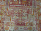 4' X 7' Antique 1920 Handmade Turkish Melas Prayer Design Wool Rug Organic # 62 - Jewel Rugs