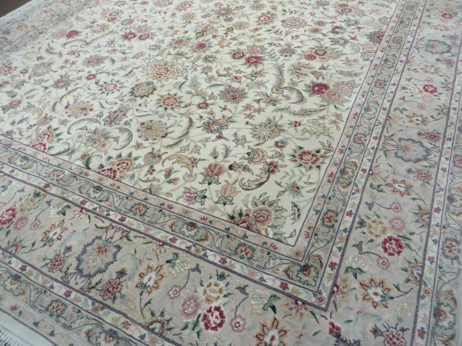 8' X 10' Vintage Handmade Chinese Oriental Floral Wool Rug Silk Accent # 28 Wow - Jewel Rugs