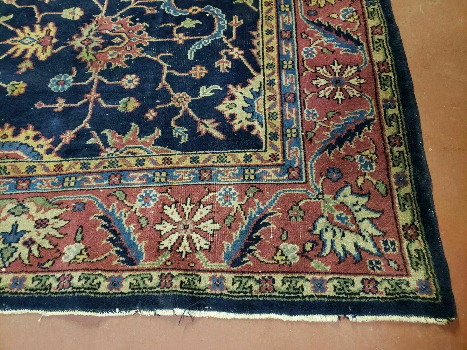 9' X 11' Antique Handmade Turkish Sparta Wool Area Rug Floral Nice Organic Dyes - Jewel Rugs