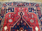 Antique Persian Zanjan Nahavand Heriz Rug, Red & Blue, Hand-Knotted, 5' x 9' 7" - Jewel Rugs