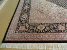 9' X 12' Vintage Hand Made Chinese Oriental Wool Silk Rug Hand Knotted Black - Jewel Rugs