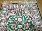 2' 7" X 10' Vintage Handmade Indian Kashmir Silk Runner Nice Oriental Rug - Jewel Rugs