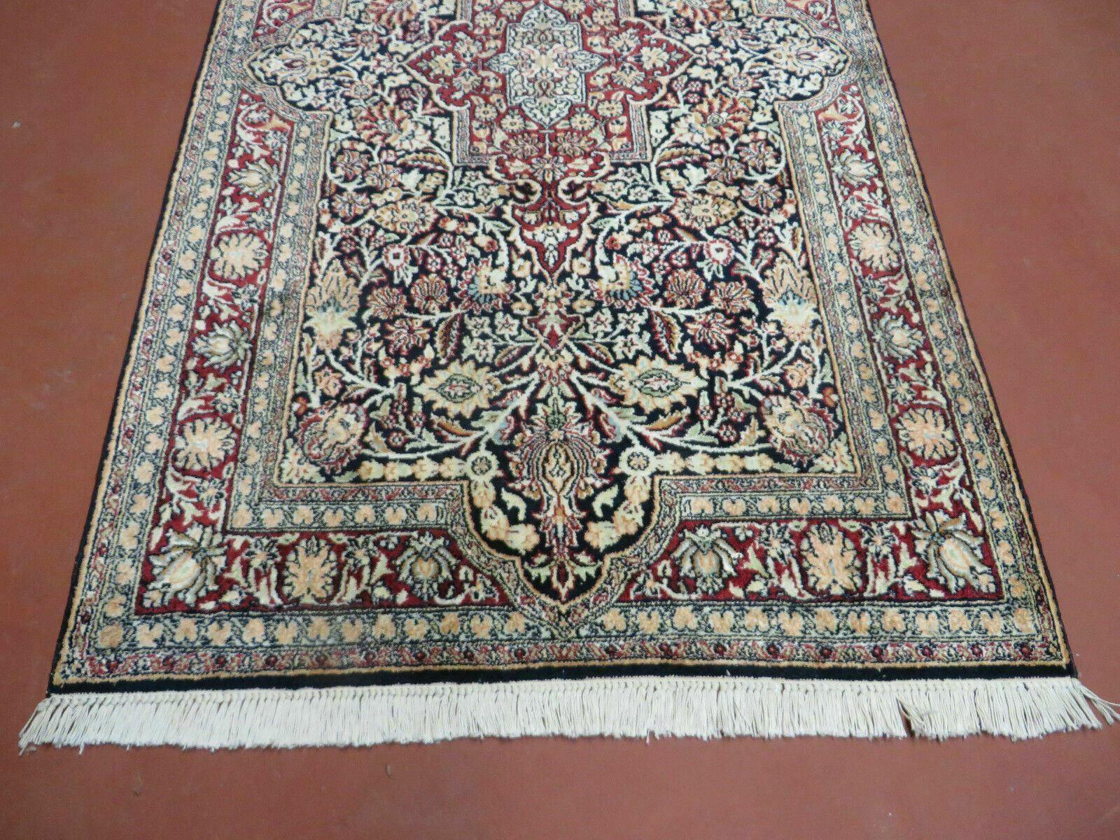 3' X 5' Vintage Handmade Fine India Floral Oriental Kashmir Silk Rug Carpet Nice - Jewel Rugs