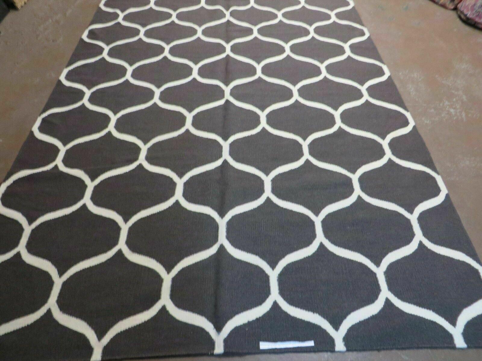 5' X 8' Modern Contemporary Hand Made Flat Weave Wool Rug Veg Dyes Nice - Jewel Rugs