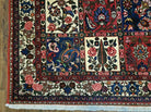 4' 4" X 6' 8" Vintage Handmade India Floral Panel Wool Rug Hand Knotted Nice - Jewel Rugs