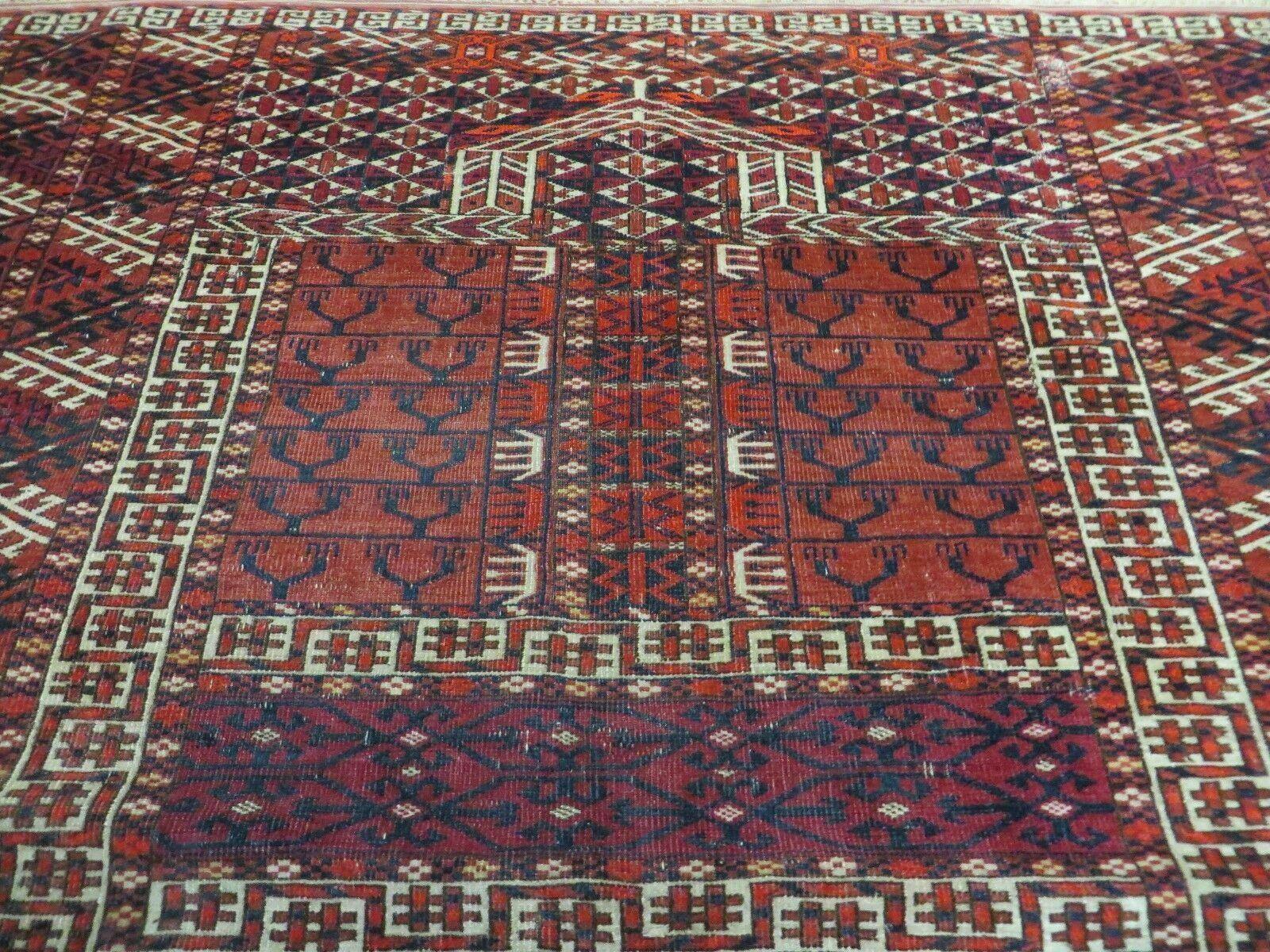 4' X 4' Antique Handmade Fine Tekkeh Turkoman Engsi Hatchli 4 Seasons Wool Rug - Jewel Rugs