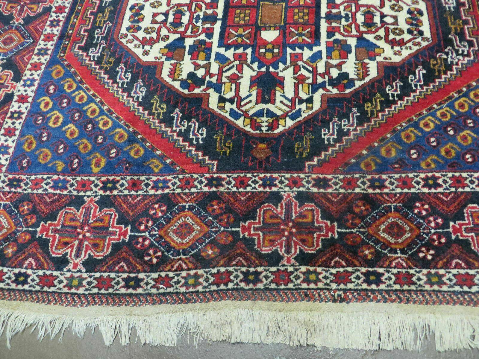 4' X 5.5' Vintage Handmade Turkish Tribal Wool Rug Medallion Nice - Jewel Rugs