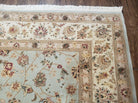 8' X 10' Vintage Handmade Oriental Floral Wool Rug Silk Accent Taupe Green Nice - Jewel Rugs