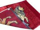 3 X 5 Handmade Hand-Knotted Quality Wool Rug New Vintage Lion Red Pictorial - Jewel Rugs