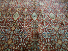 9' X 12' Vintage Fine Handmade Indian Agra Wool Rug Red Wow - Jewel Rugs