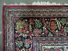 10' X 13' Antique Finely Woven Handmade Persian Sarouk Open Field Floral Pattern Red Wool Oriental Rug - Jewel Rugs