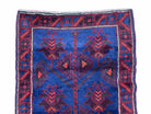 2'10"X 4'7" Vintage Handmade Tribal Wool Rug Balouchi Rug Afghan Rug Blue Red - Jewel Rugs