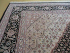 9' X 12' Vintage Hand Made Chinese Oriental Wool Silk Rug Hand Knotted Black - Jewel Rugs