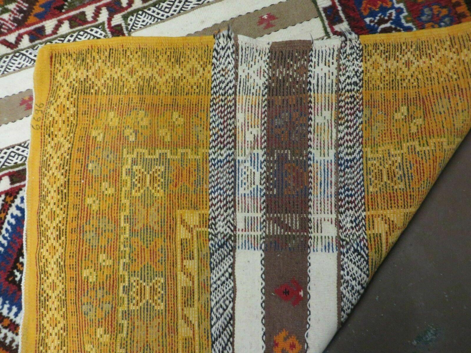 6' 6" X 10' 6" Vintage Handmade Moroccan Tribal Wool Rug Flat Weave Sections - Jewel Rugs