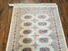 2' 6" X 12' Vintage Handmade Bokhara Turkoman Pakistani Beige Wool Runner Rug Nice - Jewel Rugs