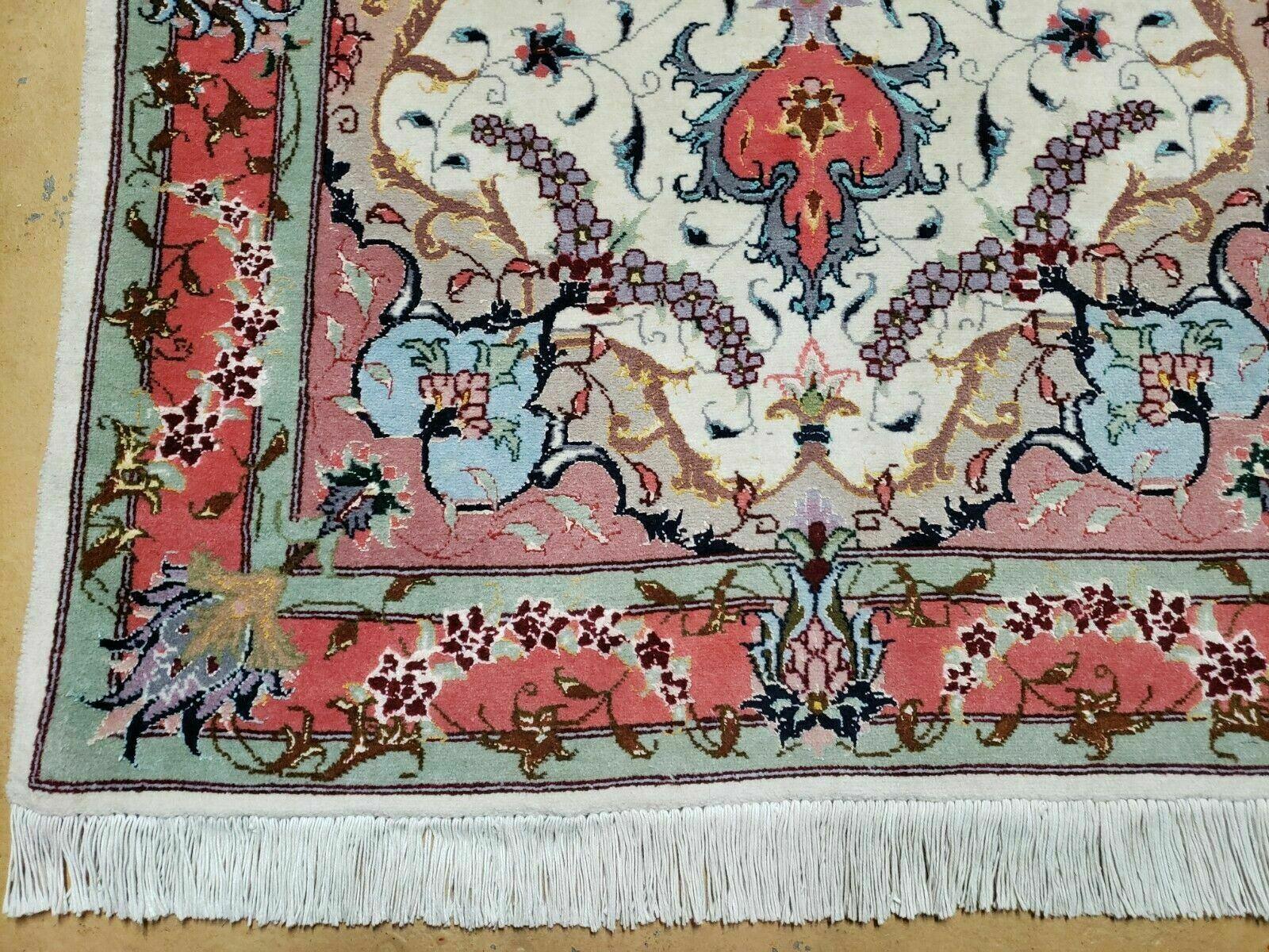 3' X 4' Ultra Fine Handmade Authentic Floral Allover Top Quality Oriental Wool Rug Silk Accents Top Quality Pair B - Jewel Rugs