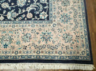 8' X 10' 5" Fine Handmade Chinese Allover Oriental Wool Rug Carpet Navy Blue - Jewel Rugs