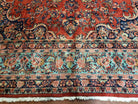 9x11 Antique Red & Sky Blue Turkish Rug Hand-Knotted Vintage Persian Carpet Wool High Quality Authentic Oriental Rug - Jewel Rugs