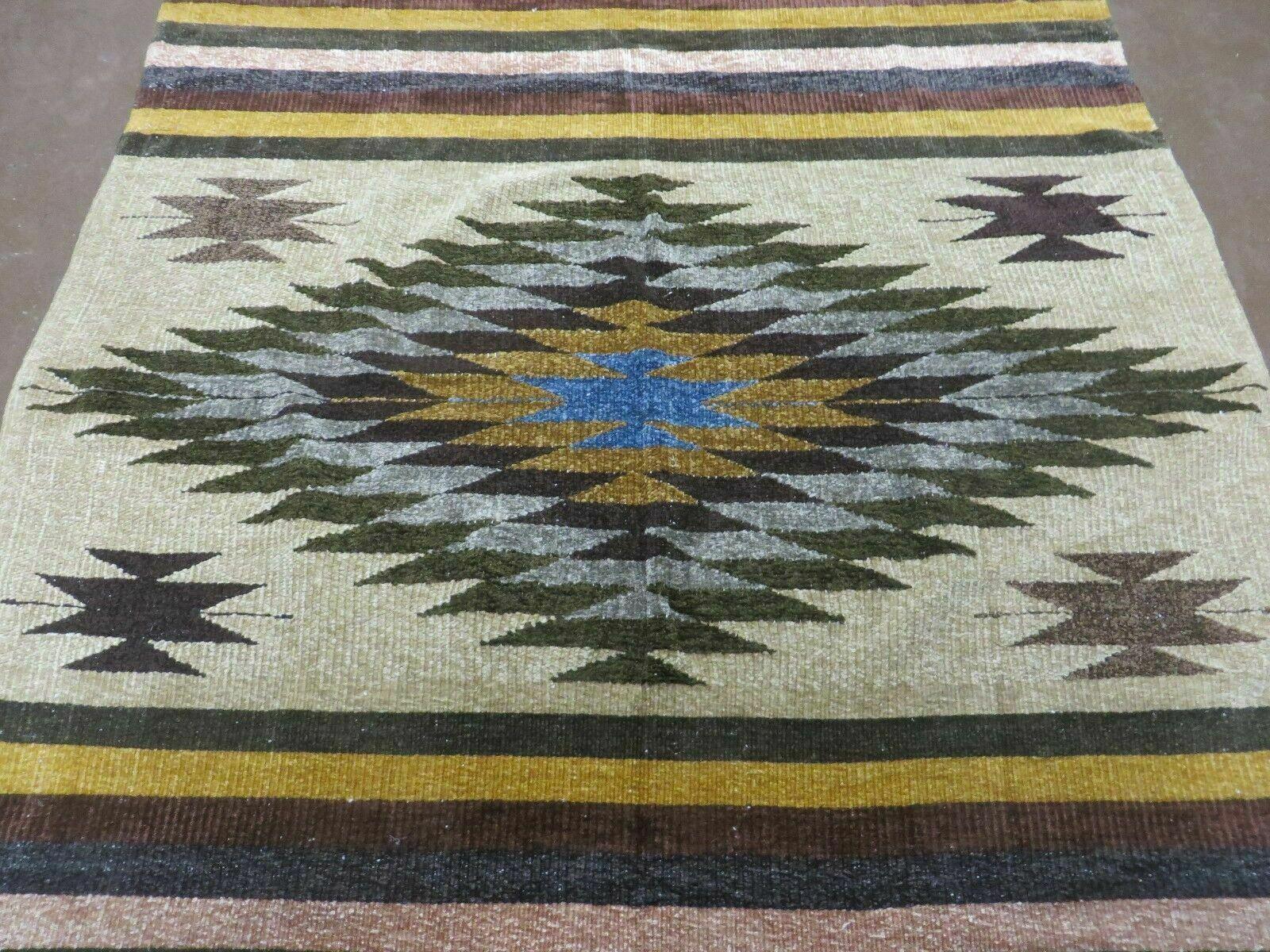 4' X 7' Vintage Handmade Latin American Mexican Wool Blanket Kilim Rug Nice # C - Jewel Rugs