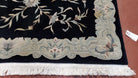 6x9 Vintage Black Gray Chinese Rug 120 Lines Wool Carpet Floral Design Hand-Knotted Soft Pile Entryway Rug Foyer Rug Nice - Jewel Rugs