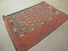 2.5' X 4' Antique Handmade Turkoman Tribal Wool Rug Cushion Case Yamud Diamond - Jewel Rugs