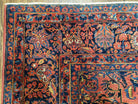 Antique Persian Oriental Rug 9x12, Room Sized 1920s Persian Area Rug, Hand-Knotted Fine Unique Carpet, Wool, Red Blue & Beige, Farmhouse Rug - Jewel Rugs