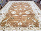 Turkish Oushak Rug, Dining Room Rug, Dining Table Rug, Large Area Rug For Living Room, Rug for King Size Bed, 9x13 Clay Orange & Ivory Ushak - Jewel Rugs