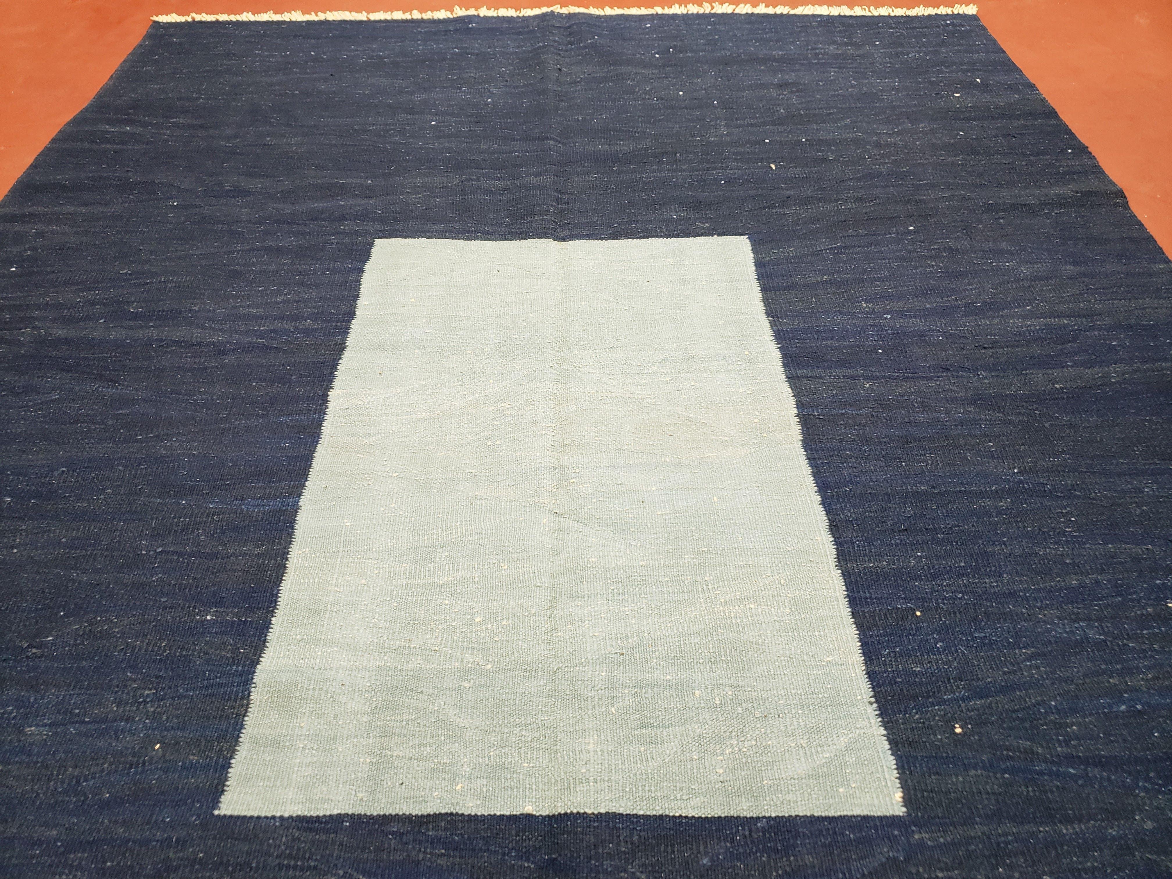 Large Turkish Kilim Rug, 6x9 - 7x10 Rug, Flatweave Carpets, Blue Rug, Abstract Rug, Playroom Rug, Rug for Nursery Room, Boho Rug, Wool - Jewel Rugs