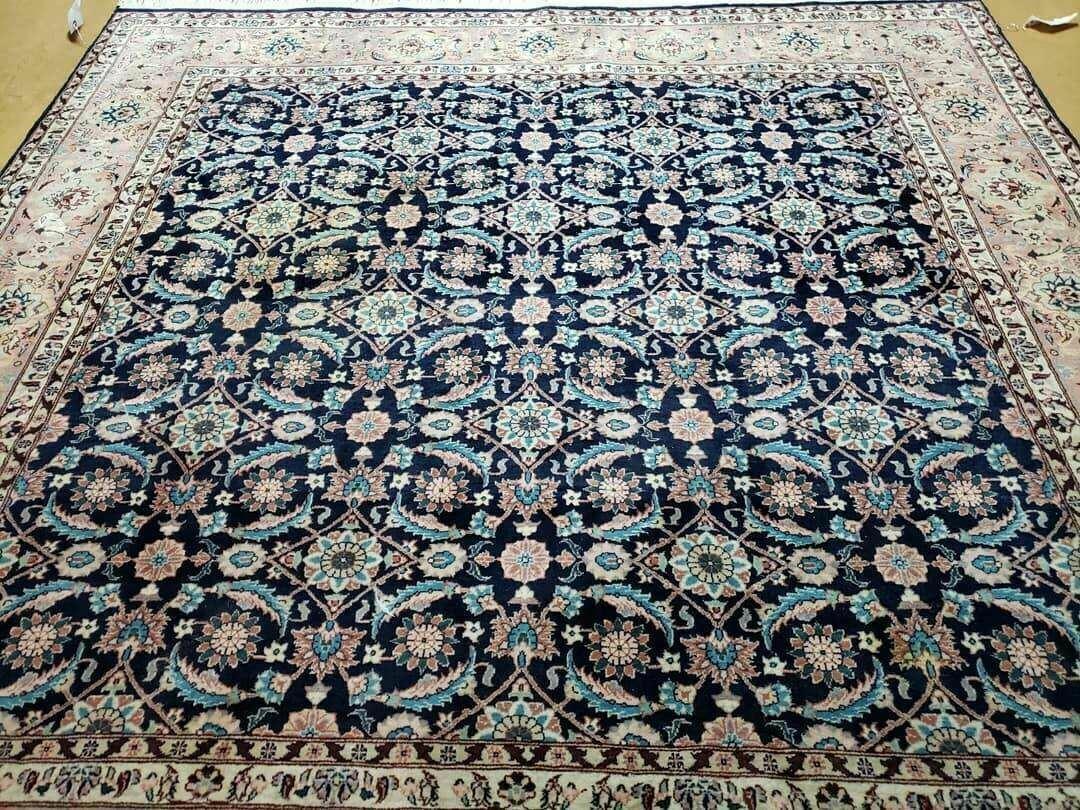 6' X 6' Gorgeous Handmade India Floral Oriental Wool Rug Square Blue Carpet Wow - Jewel Rugs