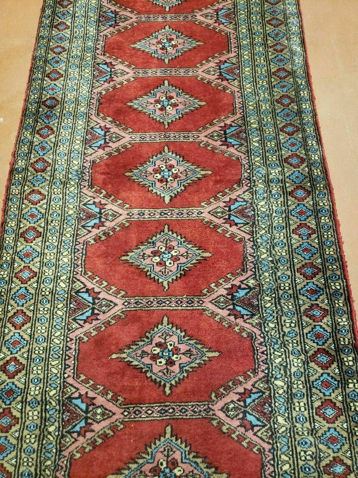 2' 7" X 8' Vintage Handmade Bokhara Turkoman Pakistani Wool Runner Rug Nice - Jewel Rugs