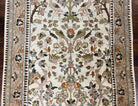 Indo Persian Rug 3x5 ft, Tree of Life Animal Pictorial Motifs, Cream Tan Handmade Wool Small Oriental Carpet, Vintage Indian Rug 3 x 5 ft - Jewel Rugs