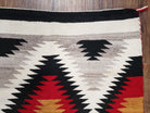 Vintage Navajo Rug 3x5, Wool Hand-Woven Navajo Blanket, Diamonds, Red Gray Black, Native American Antiques, Navaho Indians, Unique, Handmade - Jewel Rugs