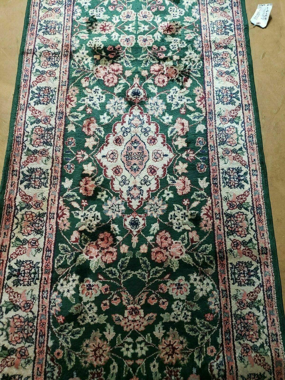 2' 7" X 10' Vintage Handmade Indian Kashmir Silk Runner Nice Oriental Rug - Jewel Rugs