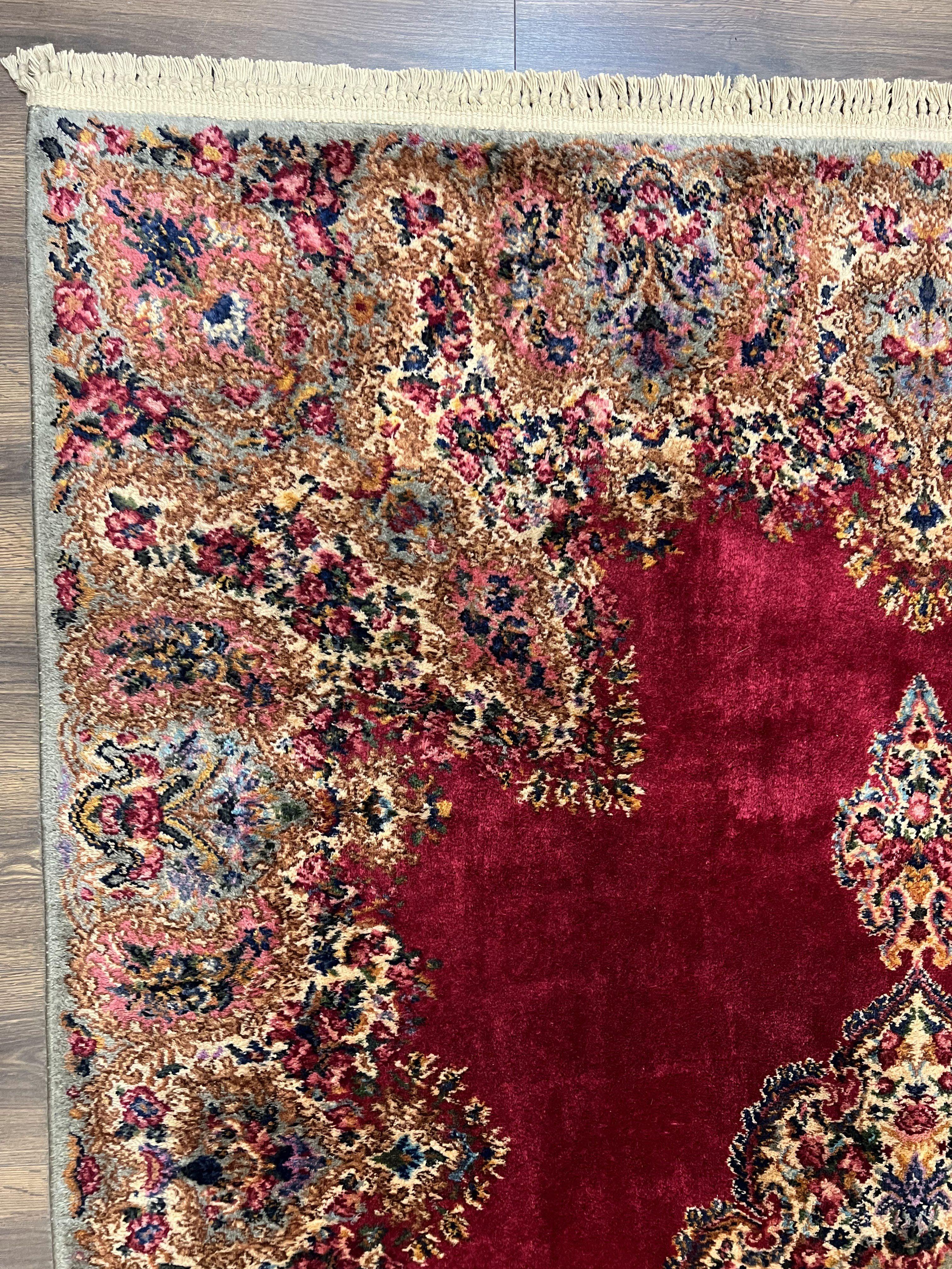 Karastan Red Medallion Kirman #762, Wool Karastan Carpet 5.9 x 9, Vintage 6x9 Area Rug, Original Collection 700 Series Discontinued, Nice - Jewel Rugs