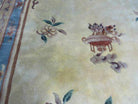 9' X 12' Vintage Hand Made CHINESE Carving Sculpture Wool Rug Flowers Vase Nice - Jewel Rugs