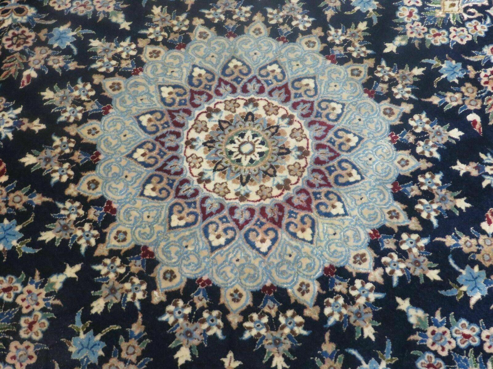 4' Handmade Ultra Fine India Floral Wool Rug Carpet Round Silk Accents Nice - Jewel Rugs