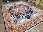 Safavieh Samarkand Rug 7.9 x 9.5 ft, Colorful Heriz Serapi Room Sized, Hand-Knotted Wool Carpet, Tribal Bohemian Area Rug, Oriental Rug 8x10 - Jewel Rugs