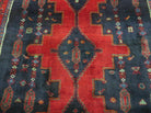 5' X 9' Antique Handmade India Geometric Oriental Wool Rug Veg Dyes Red Blue - Jewel Rugs