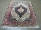 4' X 5' Antique Handmade India Floral Oriental Wool Rug Brown Vegetable Dyes - Jewel Rugs