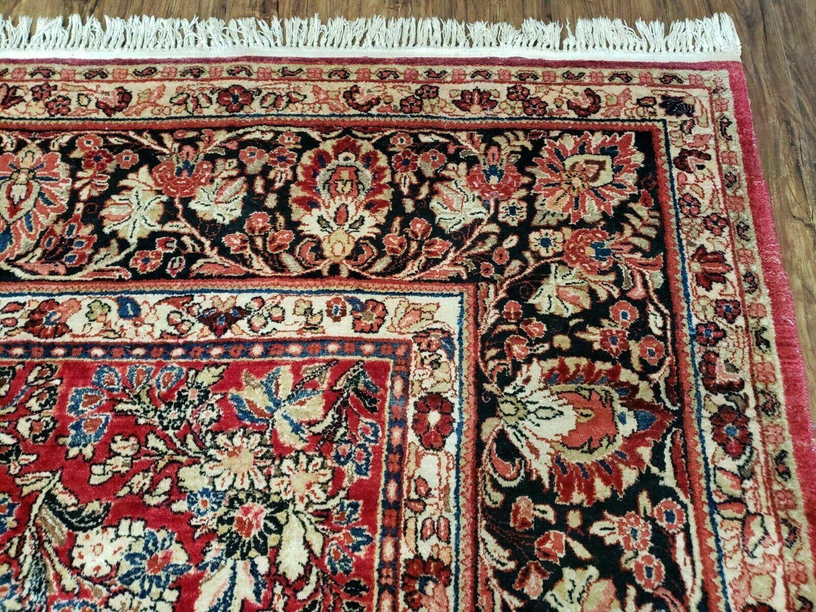 10' X 17' Antique Palace Size Handmade Persian Sarouk Wool Area Rug Red Veg Dyes Top Quality Unique Elegant Floral - Jewel Rugs