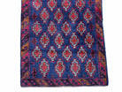 2' 10" X 4' 8" Vintage Handmade Tribal Wool Rug Balouchi Rug Afghan Rug Red Blue - Jewel Rugs