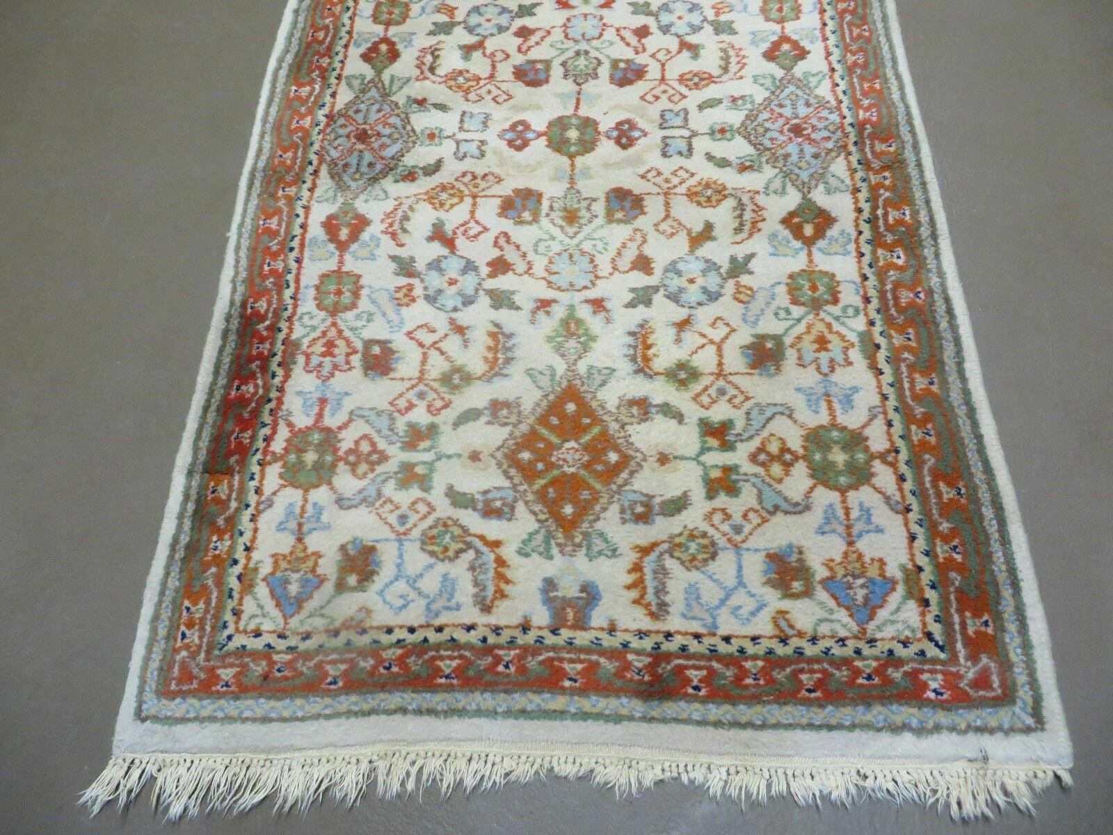 3' X 5' Vintage Handmade Romanian Floral Wool Rug Carpet Beige/ Ivory Nice - Jewel Rugs